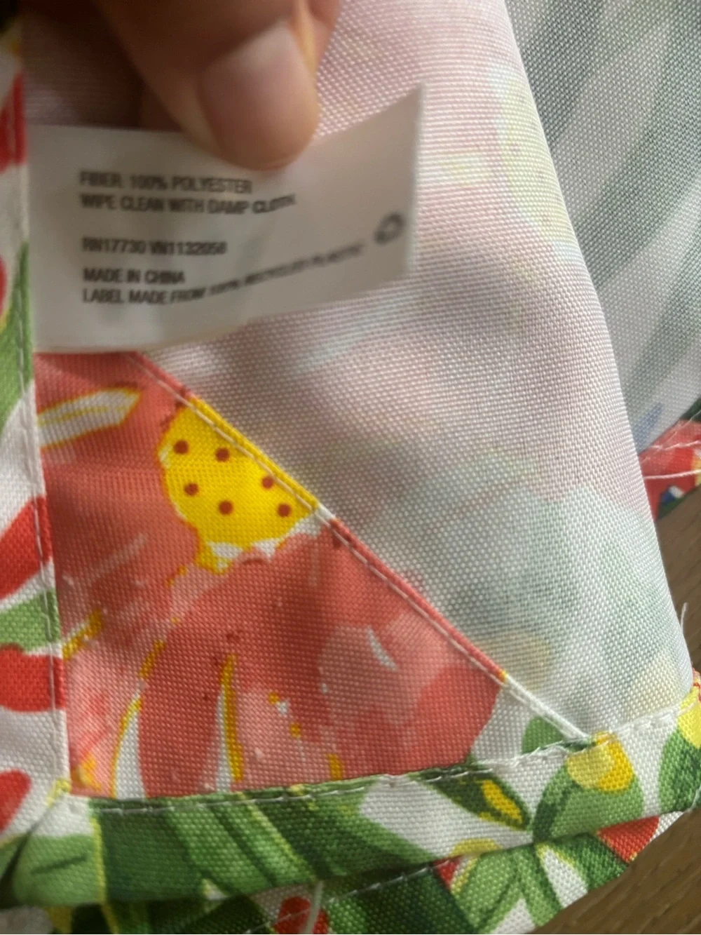 Floral Tropical Print outdoor tablecloth- Green & Coral
